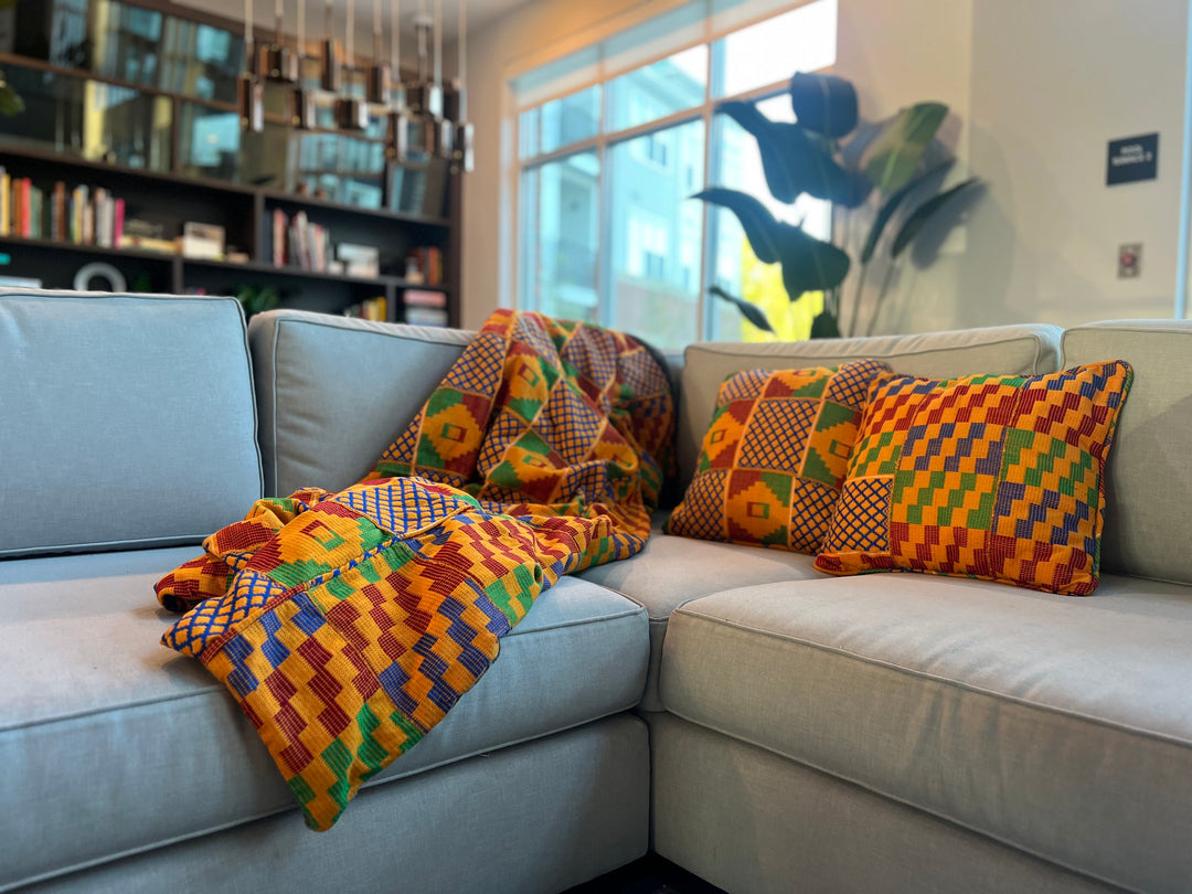 Elevate Your Home Decor with Handmade Kente Pillows by Obrempong Home