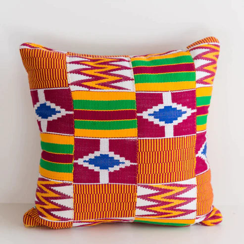 Embrace African Elegance with Obrempong Home's Handmade Kente Pillows