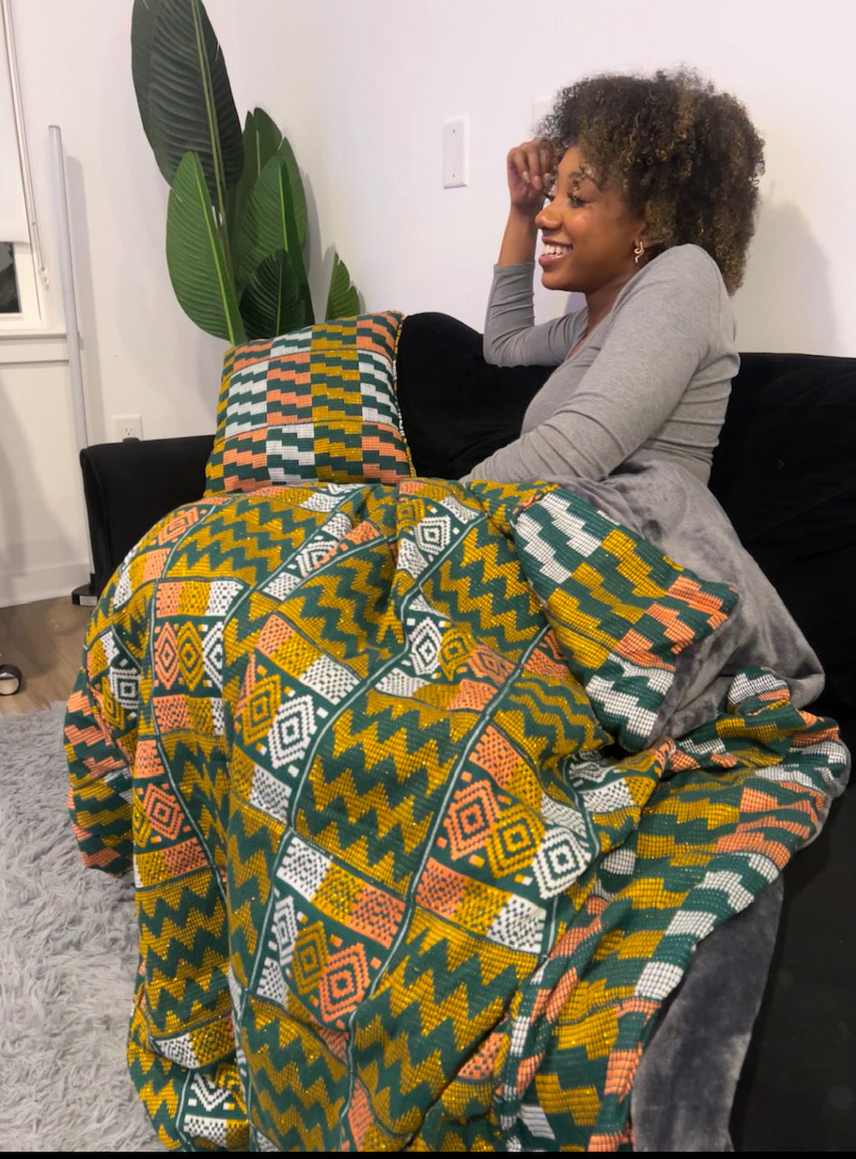 Crafting Cultural Connections: Showcasing Obrempong Home's Kente Blankets in Modern Homes